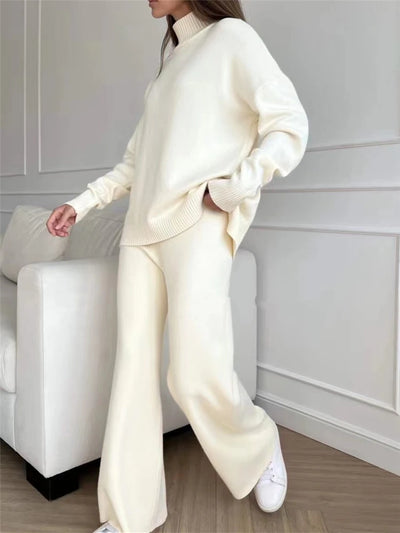 Oversized Ribbed Knit Jumpsuit Set
