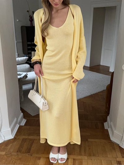 Elegant Knitwear Maxi Set