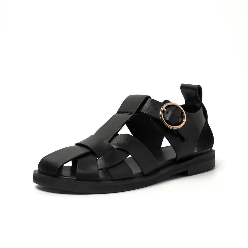 Genuine Leather Strap Sandals