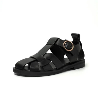 Genuine Leather Strap Sandals