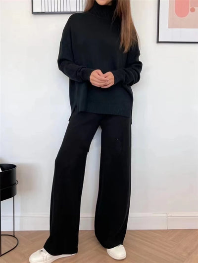 Oversized Ribbed Knit Jumpsuit Set