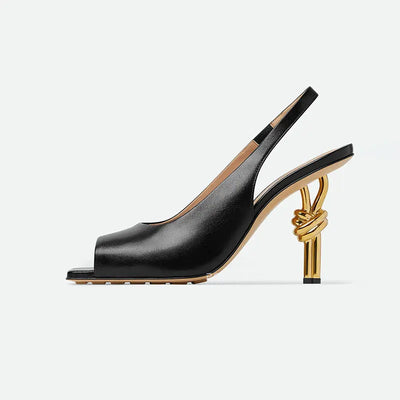 Elegant Loop Heel Slingbacks