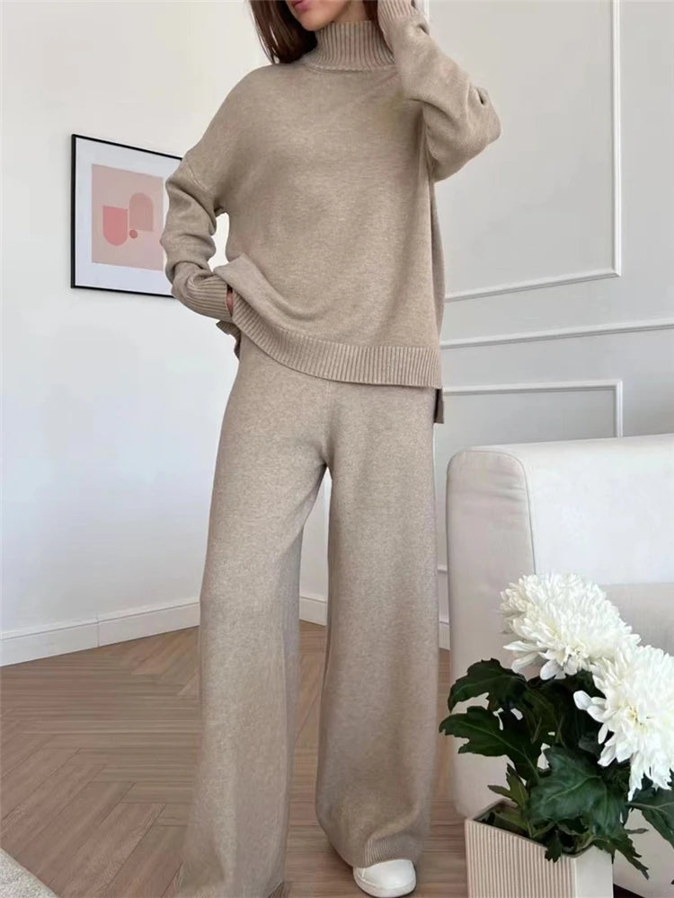 Oversized Ribbed Knit Jumpsuit Set