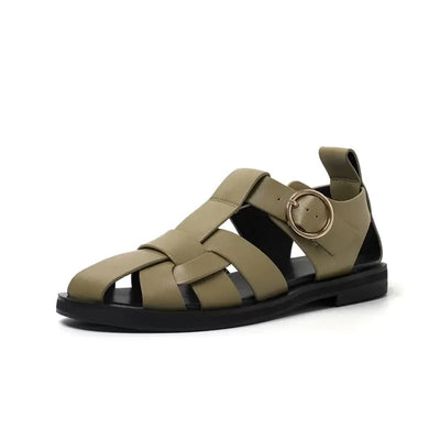 Genuine Leather Strap Sandals