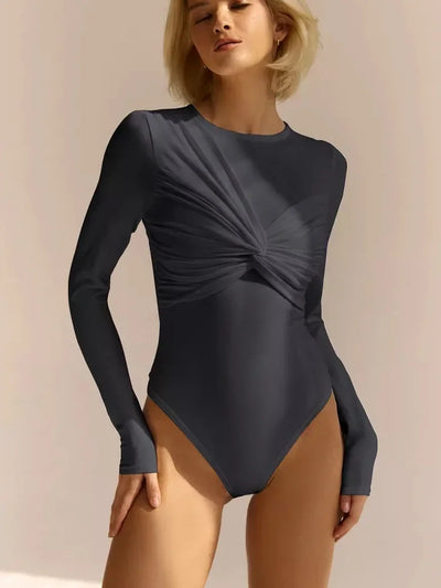 Twist Front Long Sleeve Bodysuit