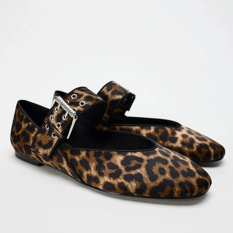 Double Buckle Statement Flats